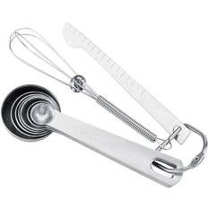 Goolrc 7 Pcs Set Stainless Steel Spoons Cups with Measuring Stick & Whisk Measuring Cup