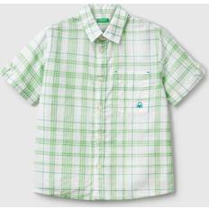Green Shirts United Colors of Benetton 100% Cotton Check Shirt - Green