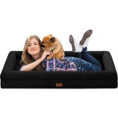 Yiruka Jumbo Dog Bed Black Orthopedic Waterproof with Removable Cover