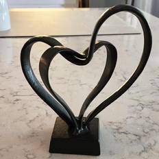 Cast Iron Decorative Items Corrigan Studio Cast Iron Love Heart Duo Sculpture 17cm H x 5cm W x 7.5cm D Figurine