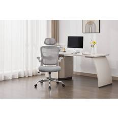 Inbox Zero Supreme Mesh Grey/White 119 cm H X 66 cm W X 64 cm D Office Chair