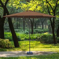 Garden & Outdoor Environment Dakota Fields Grey 2.7M Garden Parasol Outdoor Patio Tilting Umbrella Crank Handle 270cm W x 270cm D