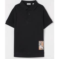 Black Polo Shirts Children's Clothing Burberry Cotton Polo Shirt - Black