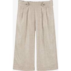 Mayoral Girls Shimmering Beige Viscose & Linen Trousers - Beige