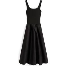 Tommy Hilfiger Sort Kjoler Tommy Hilfiger Sommerkjole Slim Fit And Flare Midi Dress - Sort