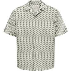 Green - Oxford Shirts Only & Sons Onscharmy SS Resort Aop Shirt Green