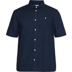 Knowledge Cotton Apparel Skjortor Knowledge Cotton Apparel Regular Linen SL Shirt Total Eclipse