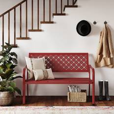 Rosalind Wheeler Grand Patio Bossa Nova Red 86cm H x 125cm W x 61cm D Garden Bench