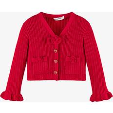 Red Cardigans Children's Clothing Self-Portrait Girls Sparkly Red Viscose Knit Cardigan - 5-6 year