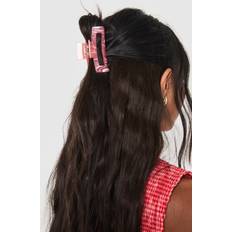 Hair Products boohoo Womens Marbled Resin Claw Clip 2 Pack Pink