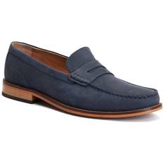 Base London Garfield Leather Men's Loafers - Navy