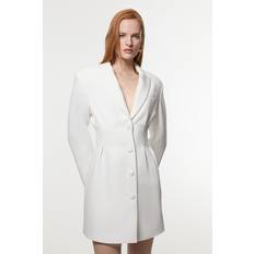 Karen Millen Compact Stretch Darted Tailored Blazer Mini Dress - Ivory