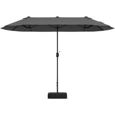 Garden & Outdoor Environment Dakota Fields Market Parasol 240cm Black 240cm W x 200cm D
