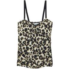 Beige - Women Tankinis Regatta Womens Aceana III Leopard Print Tankini Top - Natural