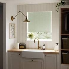 Dunelm Chevron Blackout Roller Blind Sage