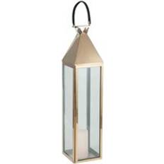 Copper Candlesticks, Candles & Home Fragrances Pacific Shiny Copper Stainless Steel And Glass Large 99cm Orange Lantern