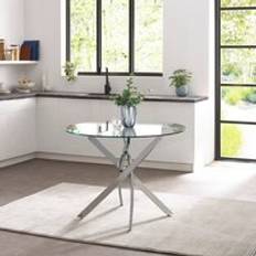 Julian Bowen Dining Tables Julian Bowen Anderson 4 Seater Round Glass 100 cm Dining Table