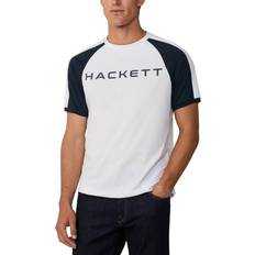 Hackett London Men T-shirts Hackett London Cotton Classic Fit Short Sleeve Colour Block T-Shirt - Blanc