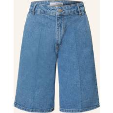 Selected Femme Evelyn Organic Cotton Rich Denim Bermuda Shorts - Blue