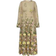 A-View Fuschia Embroidered Long Sleeve Dress - Multi