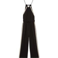 Reiss Jumpsuits & Overalls Reiss Auden Halterneck Stitched Stripe Jumpsuit - Black