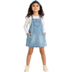 Lindex Kids' Denim Pinafore Dress - Light Denim