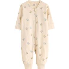 Beige Night Garments Lindex Baby Cotton Floral Print Sleepsuit - Light Beige