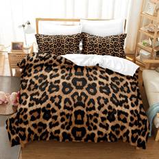 Leopard Print Series Digital Printing Three-Piece Quilt Cover 150 x 200 Bed Linen