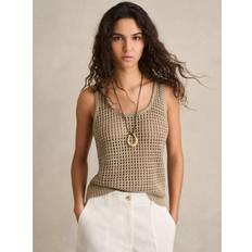 Reiss Toppe Reiss Claudia Linen Open-Knit Vestsmall