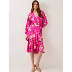 Meredith Floral Wrap Dress - Pink