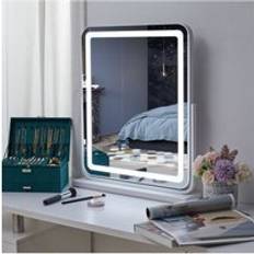Living and Home Adjustable Frameless 3-Light Modes Makeup Vanity - White