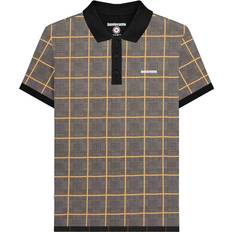 Steel Polo Shirts Lambretta Mens Prince Of Wales Check Polo Shirt - Steel Grey