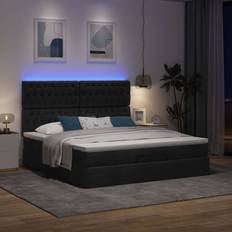 Sengepakker vidaXL Osmannisk Sengeramme Med Madras 180x200 cm Stof Sort Sengesæt