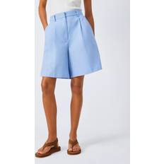 Flare Shorts Max Mara Weekend Ecuba Flared Cotton Linen Blend Shorts - Light Blue