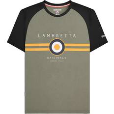 Lambretta Tops Lambretta Mens SS24 Target Raglan T-Shirt - Black/Gold/Khaki Green