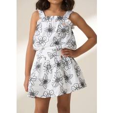 Black Skirts Children's Clothing Angel & Rocket Kids' Embroidered Woven Skirt White