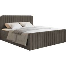 Betten & Matratzen Selsey Saliano 180x200 mit Bettkasten Topper und Samtbezug Braun Boxspringbett