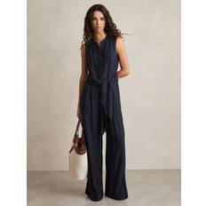 Reiss Jumpsuits & Overalls Reiss Raven Belted Shirt Jumpsuit - Navy