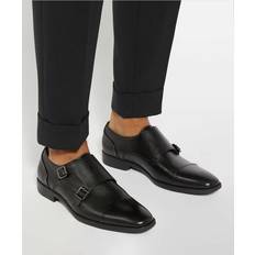 Black Monks Dune London Dune Satchin Wide Fit Leather Monk Shoes - Black