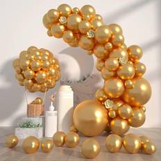 Rose Gold Latex Balloons FitVille 60 pcs Gold Latex Balloons One Size