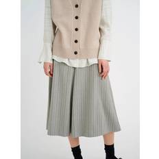 InWear Skirts InWear Wera Stripe A-Line Midi Skirt - Mid Grey
