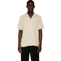 J.Lindeberg Men Shirts J.Lindeberg Torpa Cotton Blend Regular Fit Check Resort Shirt - Moonbeam