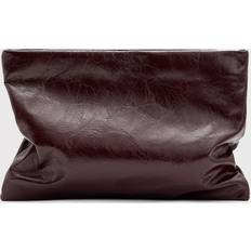 AllSaints Bettina Leather Clutch Bag - Dark Red
