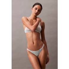 Calvin Klein Green Knickers Calvin Klein Sheer Marquisette Lace Thong Moonlight Jade