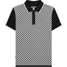 Lambretta Clothing Lambretta Mens SS25 Two Tone Big & Tall Polo Shirt - Black/White