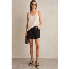 Reiss Shorts Reiss Linen Whipstitch Shorts - Black