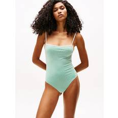 Tommy Hilfiger Women Swimwear Tommy Hilfiger Text Swimsuit - Green/White