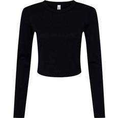 Bella+Canvas Womens Ladies Micro-Rib Long-Sleeved T-Shirt - Solid Natural