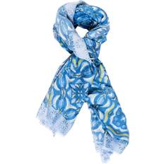 Blue - Viscose Scarfs Chesca Floral Mosaic Scarf - Blue