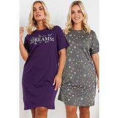 Chemises de nuit Yours Lot De 2 Chemises De Nuit - Violette/Grise